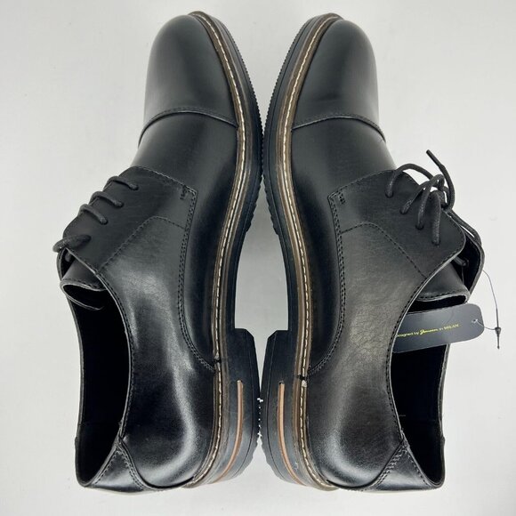 Jousen Mens DDH23021 Black Polished Oxford Leather Cap Toe Size 13 Dress Shoes - Picture 6 of 9
